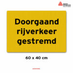 doorgaand verkeer gestremd